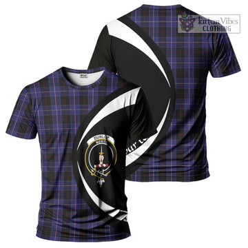 Tartan Vibes Clothing Dunlop Tartan T-Shirt with Family Crest Circle Style