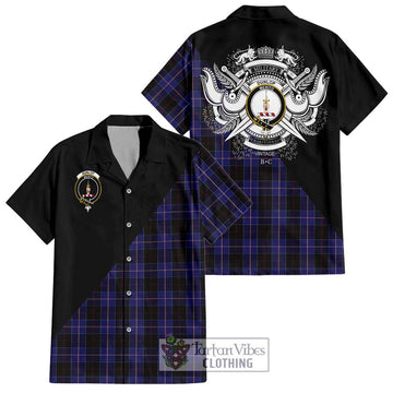 Dunlop Tartan Hawaiian Shirt with Family Crest and Military Logo Style