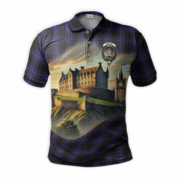 Tartan Vibes Clothing Dunlop Tartan Family Crest Polo Shirt with Scottish Ancient Castle Stype