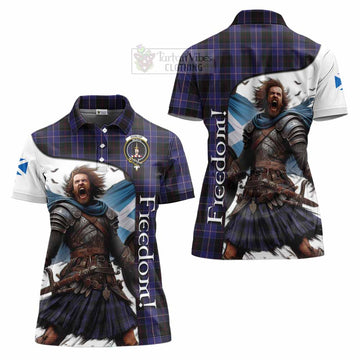 Tartan Vibes Clothing Dunlop Crest Tartan Women's Polo Shirt Inspired by the Freedom of Scottish Warrior