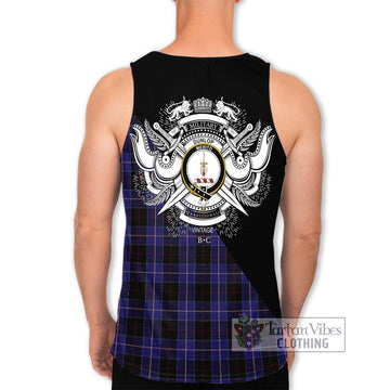 Dunlop Tartan Men's Tank Top with Family Crest and Military Logo Style - Tartanvibesclothing Shop
