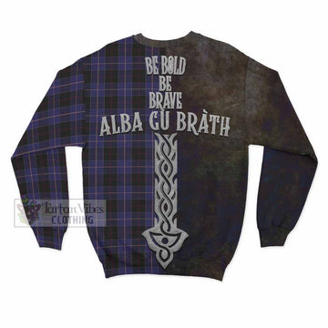 Dunlop Tartan Family Crest Sweatshirt Alba Gu Brath Be Brave Lion Ancient Style