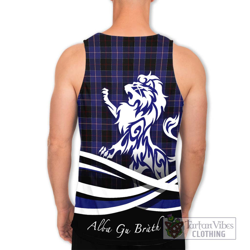 Dunlop Tartan Men's Tank Top with Alba Gu Brath Regal Lion Emblem - Tartanvibesclothing Shop