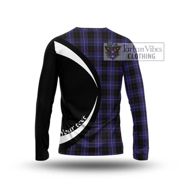 Dunlop Tartan Long Sleeve T-Shirt with Family Crest Circle Style - Tartan Vibes Clothing