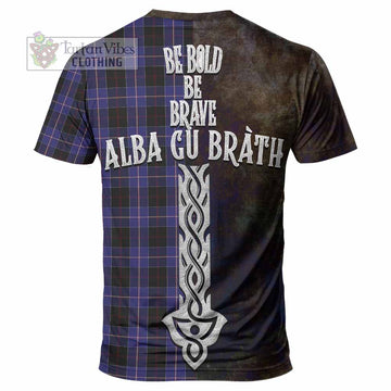 Dunlop Tartan Family Crest T-Shirt Alba Gu Brath Be Brave Lion Ancient Style