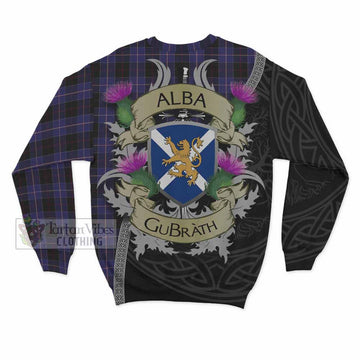 Dunlop Tartan Family Crest Sweatshirt Lion Rampant Royal Thistle Shield Celtic Inspired