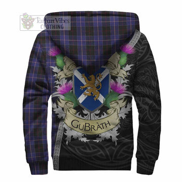 Dunlop Tartan Family Crest Sherpa Hoodie Lion Rampant Royal Thistle Shield Celtic Inspired