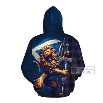 Dunlop Tartan Family Crest Cotton Hoodie with Scottish Majestic Lion