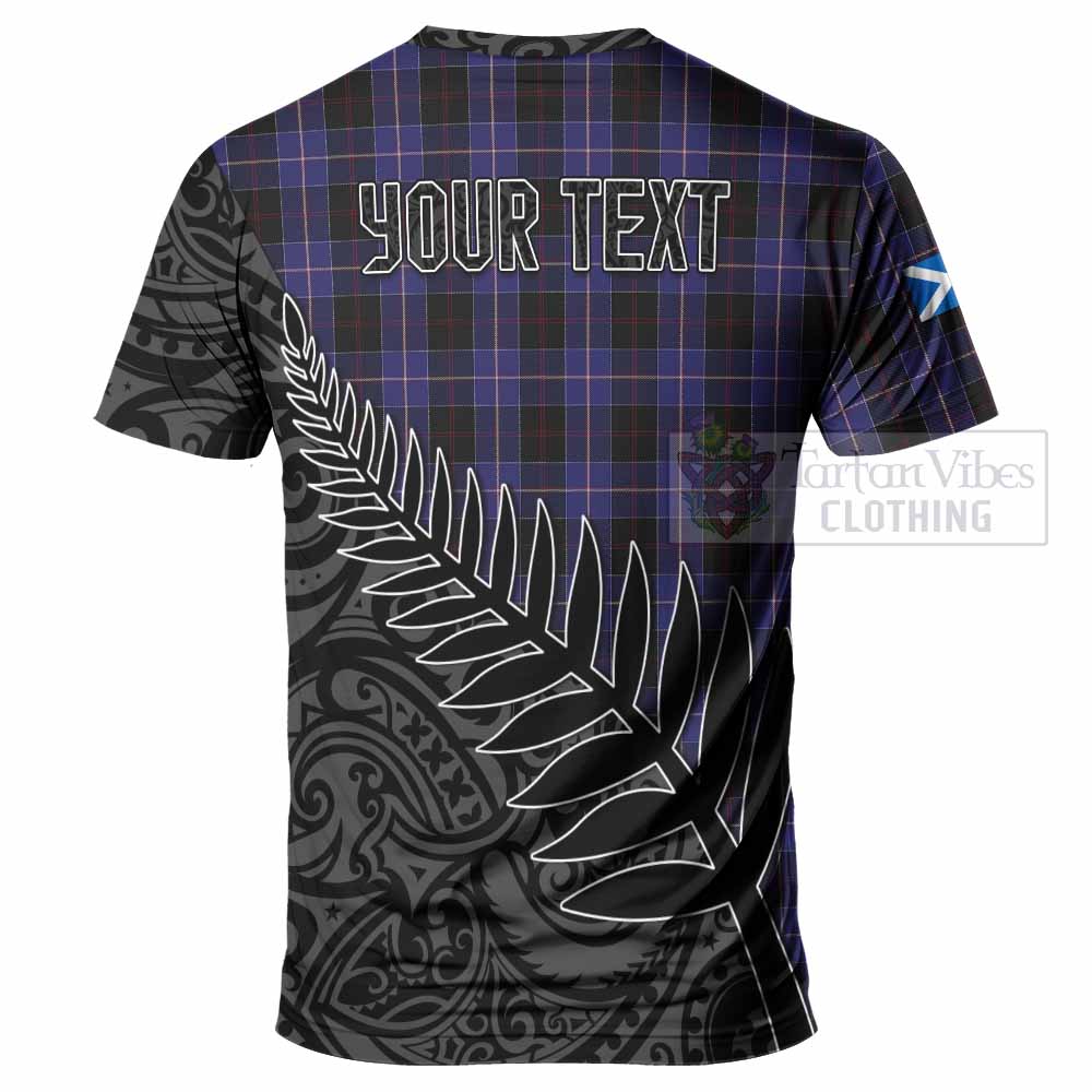 Tartan Vibes Clothing Dunlop Crest Tartan T-Shirt with New Zealand Silver Fern Half Style