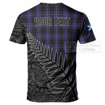 Tartan Vibes Clothing Dunlop Crest Tartan T-Shirt with New Zealand Silver Fern Half Style
