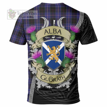 Dunlop Tartan Family Crest T-Shirt Lion Rampant Royal Thistle Shield Celtic Inspired