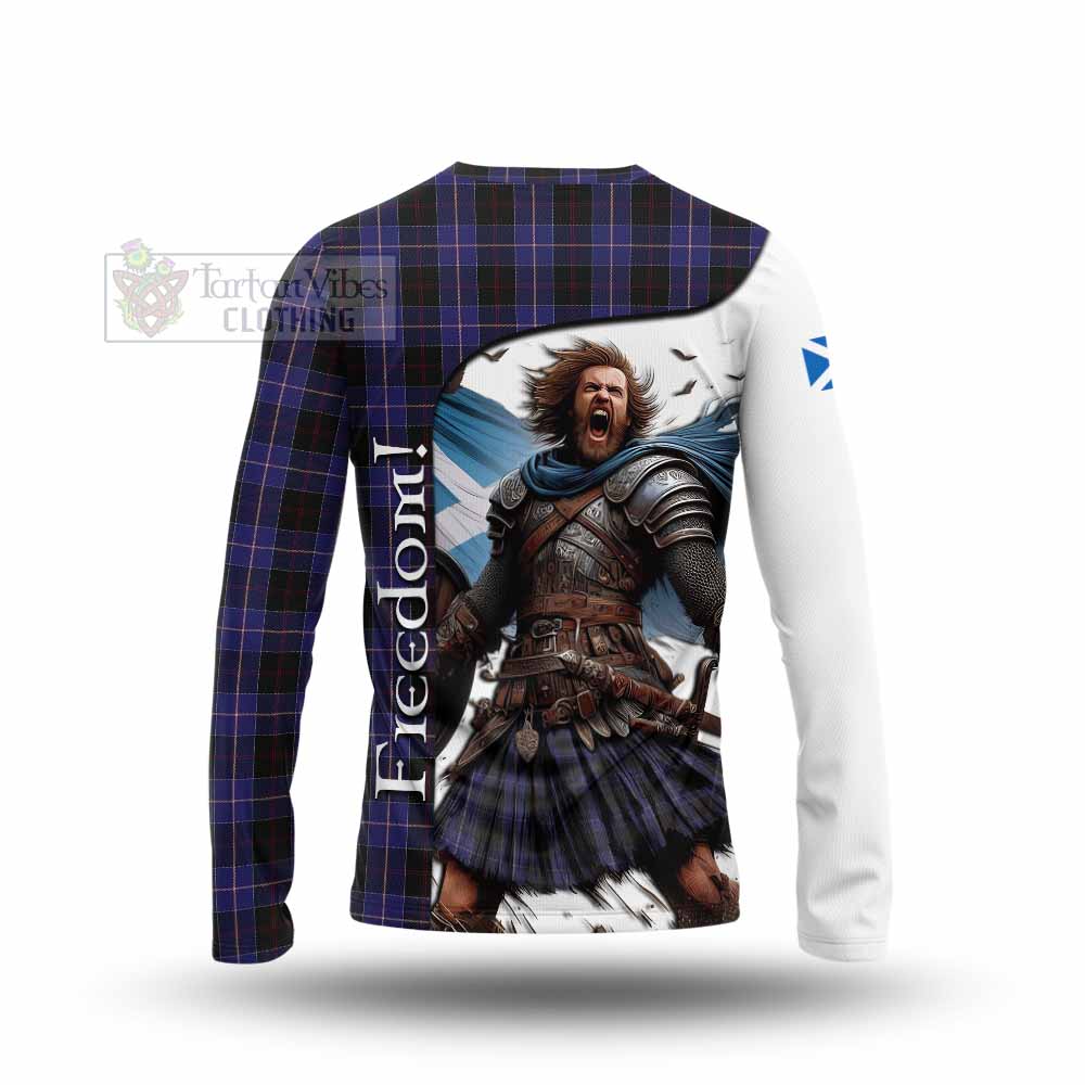 Tartan Vibes Clothing Dunlop Crest Tartan Long Sleeve T-Shirt Inspired by the Freedom of Scottish Warrior
