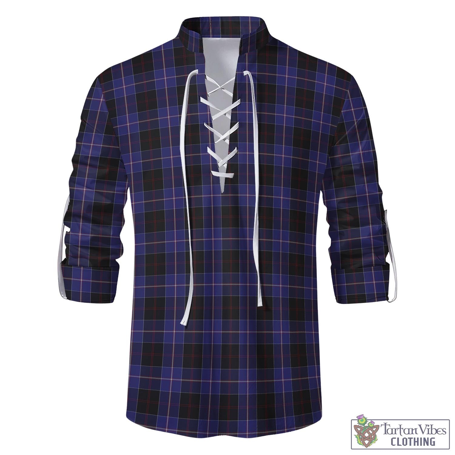 Tartan Vibes Clothing Dunlop Tartan Men's Scottish Traditional Jacobite Ghillie Kilt Shirt
