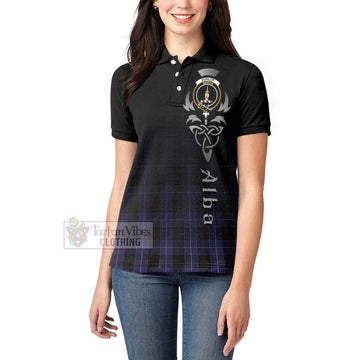 Tartan Vibes Clothing Dunlop Tartan Women's Polo Shirt Featuring Alba Gu Brath Family Crest Celtic Inspired