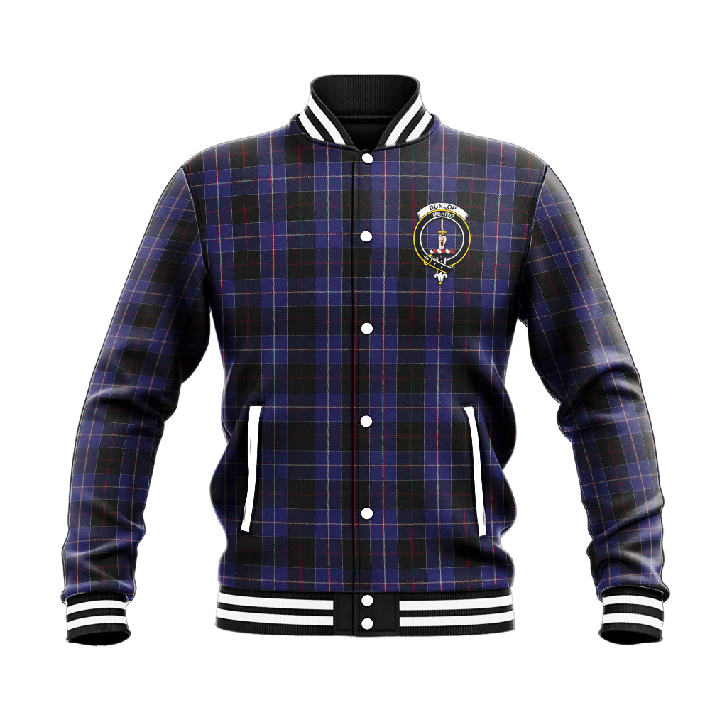 Dunlop Tartan Baseball Jacket with Family Crest - Tartan Vibes Clothing