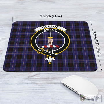 Tartan Vibes Clothing Dunlop Tartan Mouse Pad with Family Crest