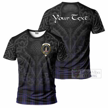 Tartan Vibes Clothing Dunlop Tartan T-Shirt with Family Crest Celtic Thistle Vibes
