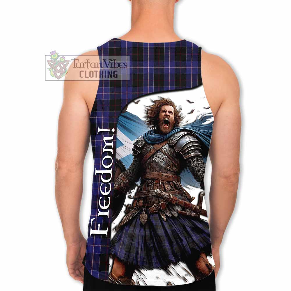 Tartan Vibes Clothing Dunlop Crest Tartan Men's Tank Top Inspired by the Freedom of Scottish Warrior