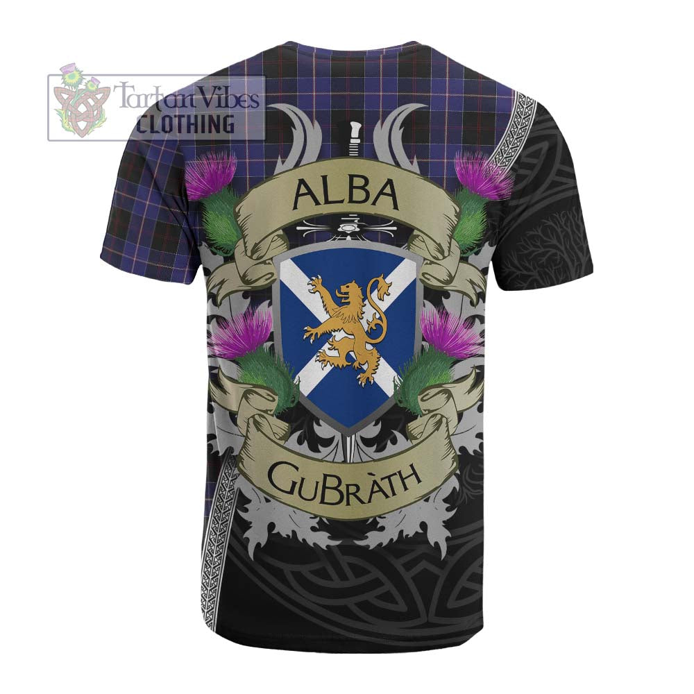 Tartan Vibes Clothing Dunlop Tartan Family Crest Cotton T-shirt Lion Rampant Royal Thistle Shield Celtic Inspired