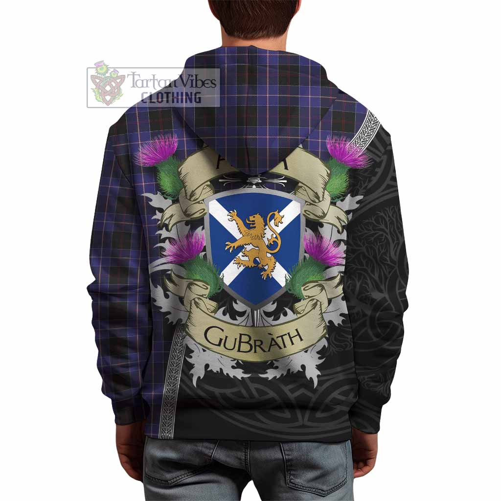 Tartan Vibes Clothing Dunlop Tartan Family Crest Hoodie Lion Rampant Royal Thistle Shield Celtic Inspired