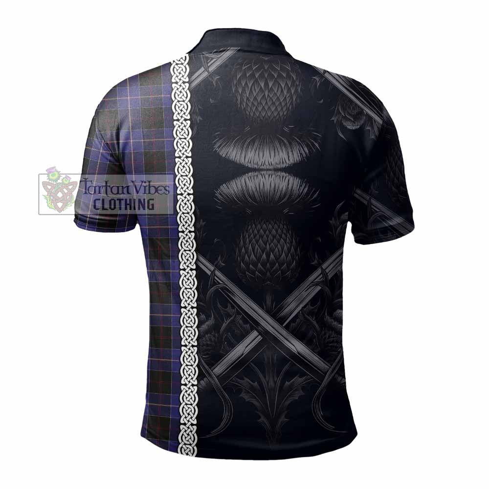 Tartan Vibes Clothing Dunlop Tartan Polo Shirt with Family Crest Cross Sword Thistle Celtic Vibes