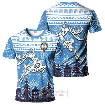 Dunlop Clan Christmas T-Shirt Celtic Reindeer Style