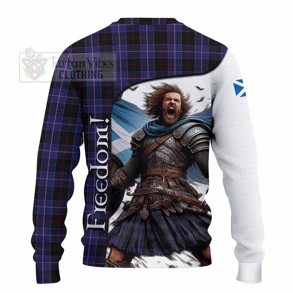 Tartan Vibes Clothing Dunlop Crest Tartan Knitted Sweater Inspired by the Freedom of Scottish Warrior