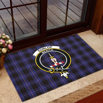 Dunlop Tartan Rubber Doormat with Family Crest