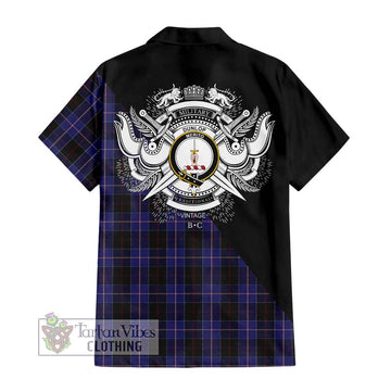 Dunlop Tartan Hawaiian Shirt with Family Crest and Military Logo Style