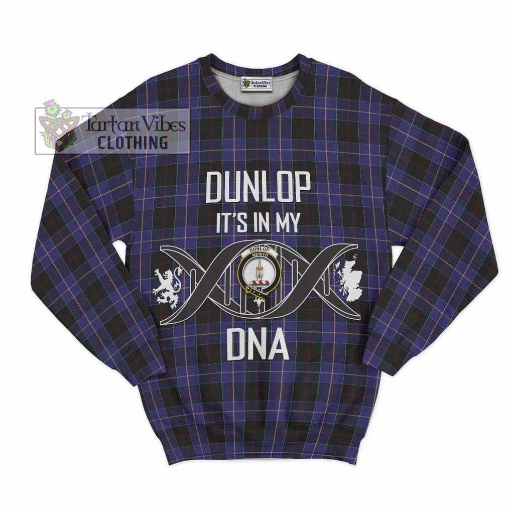 Dunlop Tartan Sweatshirt with Family Crest DNA In Me Style - Tartanvibesclothing Shop