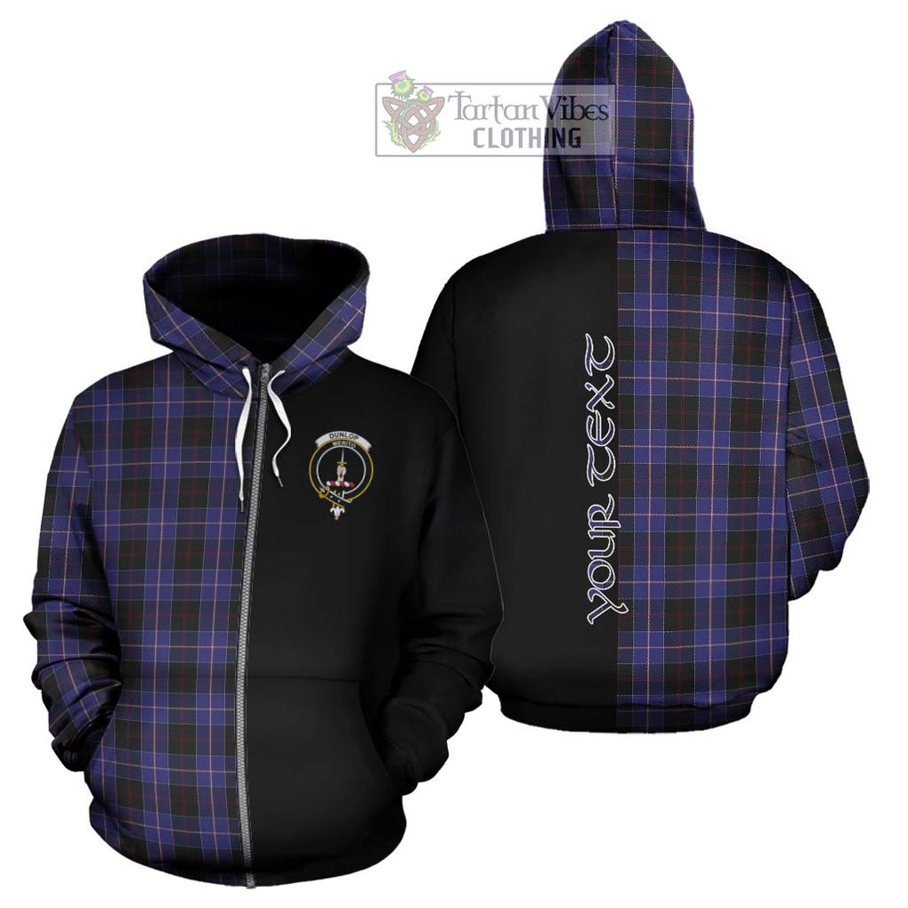 Dunlop Tartan Hoodie with Family Crest and Half Of Me Style - Tartanvibesclothing Shop