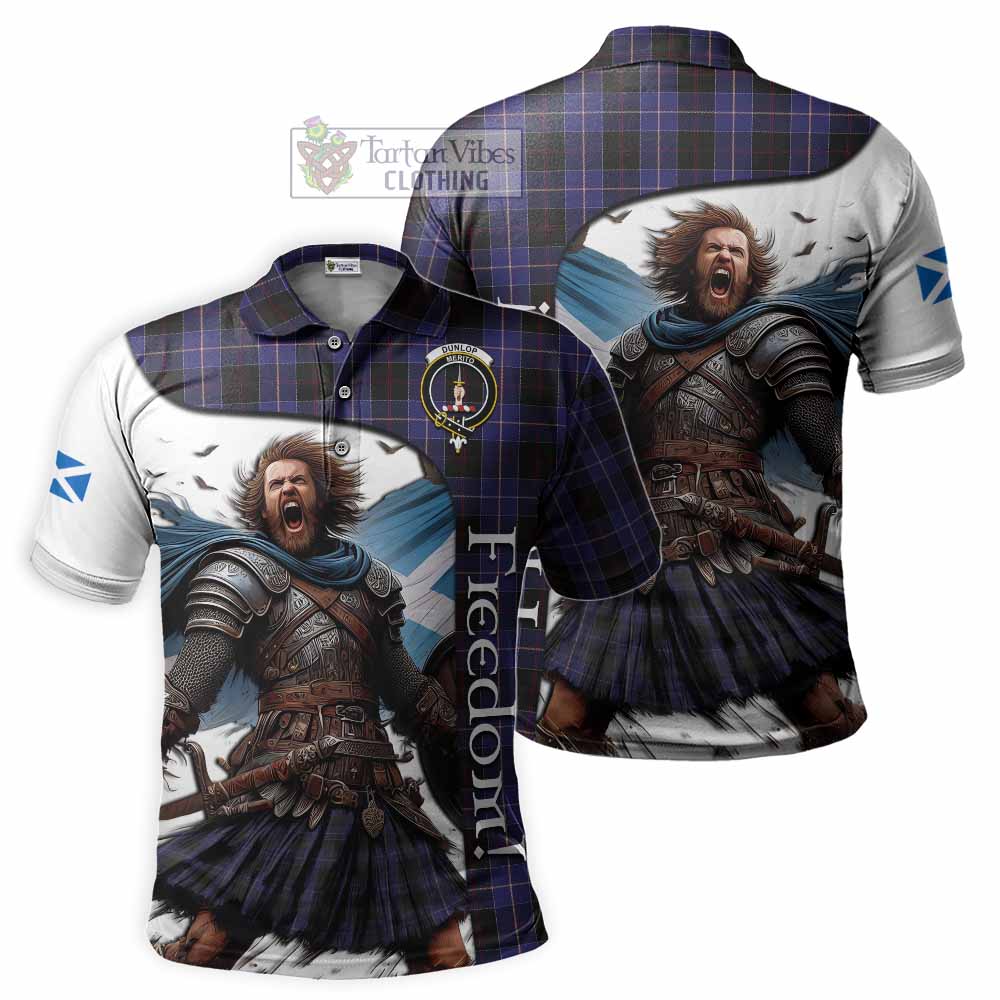 Tartan Vibes Clothing Dunlop Crest Tartan Polo Shirt Inspired by the Freedom of Scottish Warrior