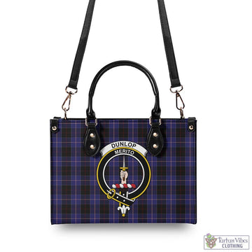Dunlop Tartan Luxury Leather Handbags with Family Crest - Tartan Vibes Clothing