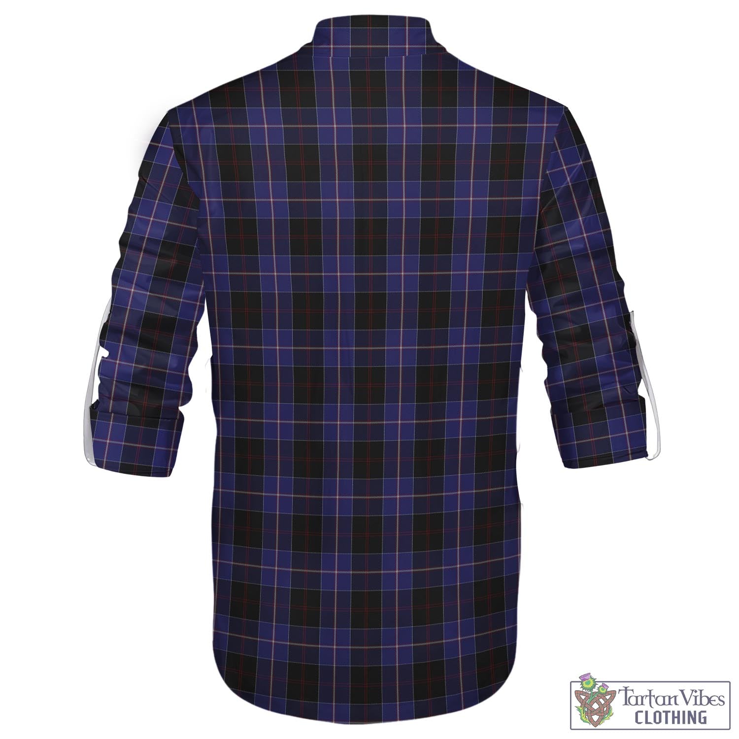 Tartan Vibes Clothing Dunlop Tartan Men's Scottish Traditional Jacobite Ghillie Kilt Shirt with Family Crest
