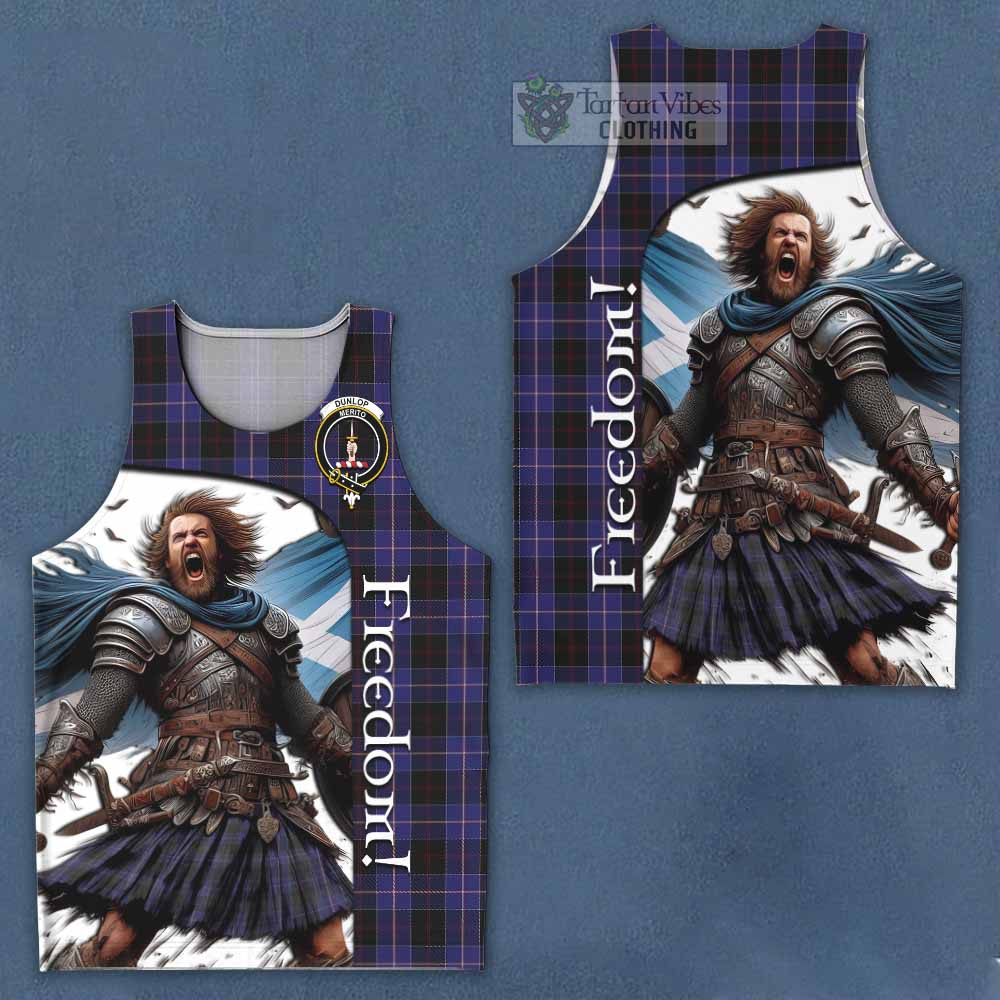 Tartan Vibes Clothing Dunlop Crest Tartan Men's Tank Top Inspired by the Freedom of Scottish Warrior
