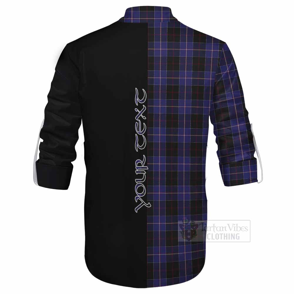 Tartan Vibes Clothing Dunlop Tartan Ghillie Kilt Shirt with Family Crest and Half Of Me Style