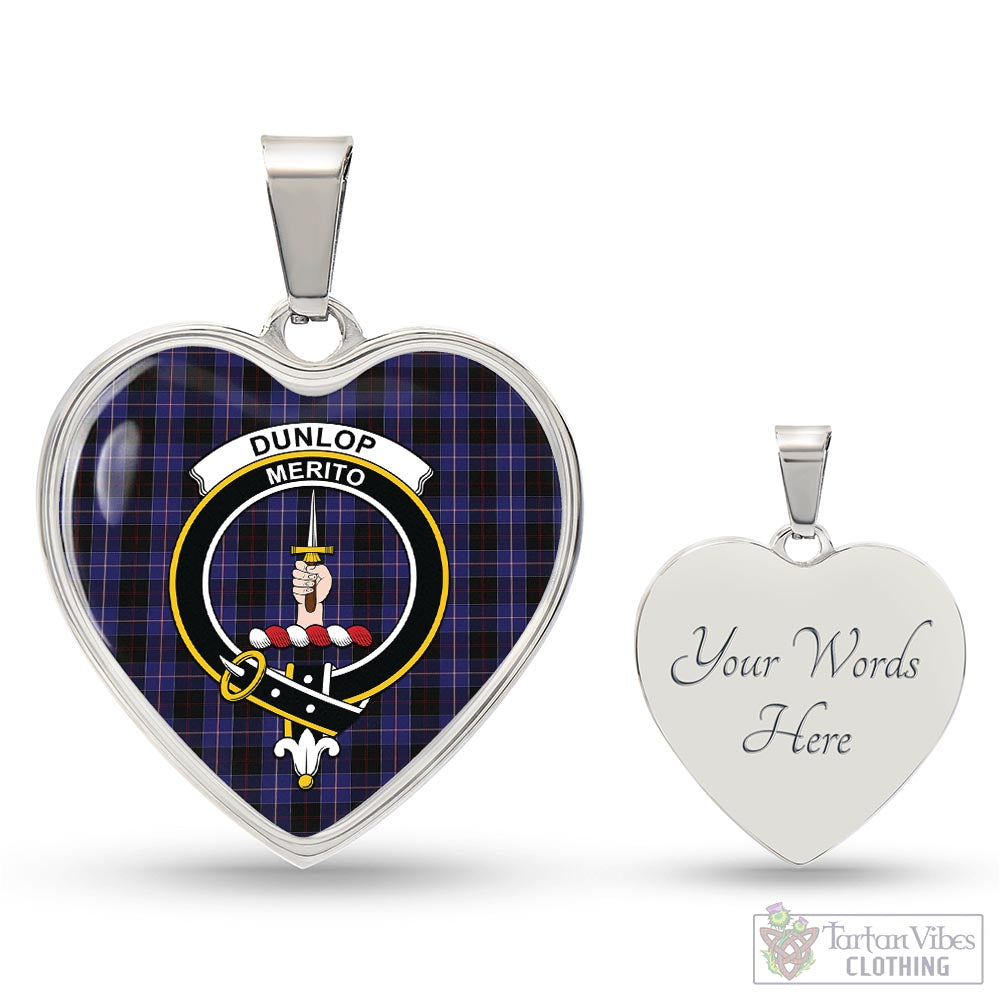 Tartan Vibes Clothing Dunlop Tartan Heart Necklace with Family Crest