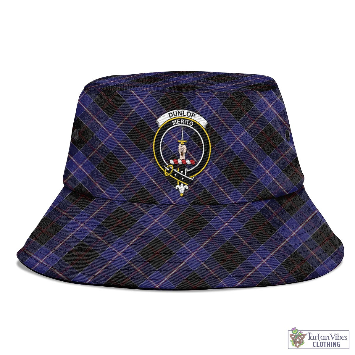 Tartan Vibes Clothing Dunlop Tartan Bucket Hat with Family Crest