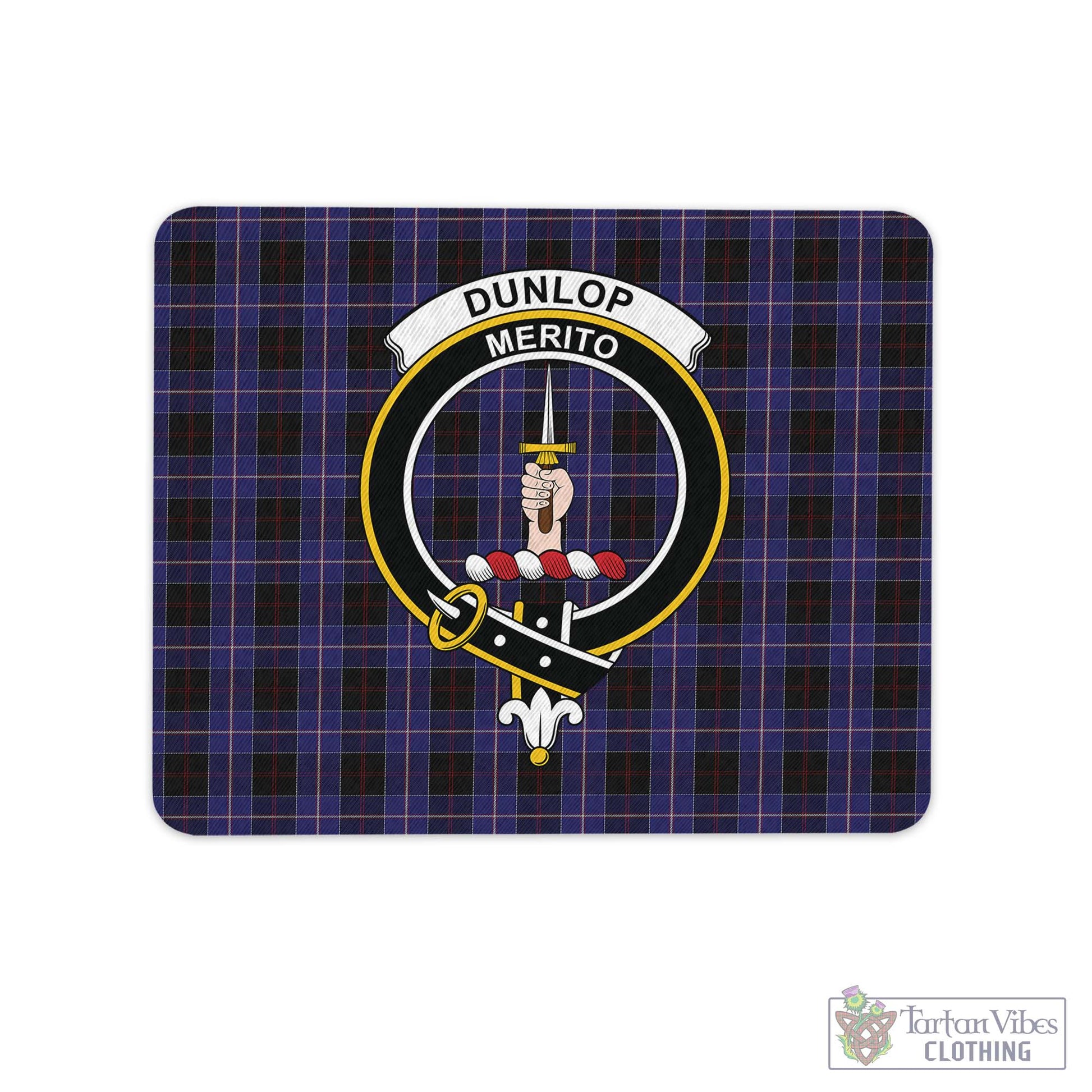 Tartan Vibes Clothing Dunlop Tartan Mouse Pad with Family Crest