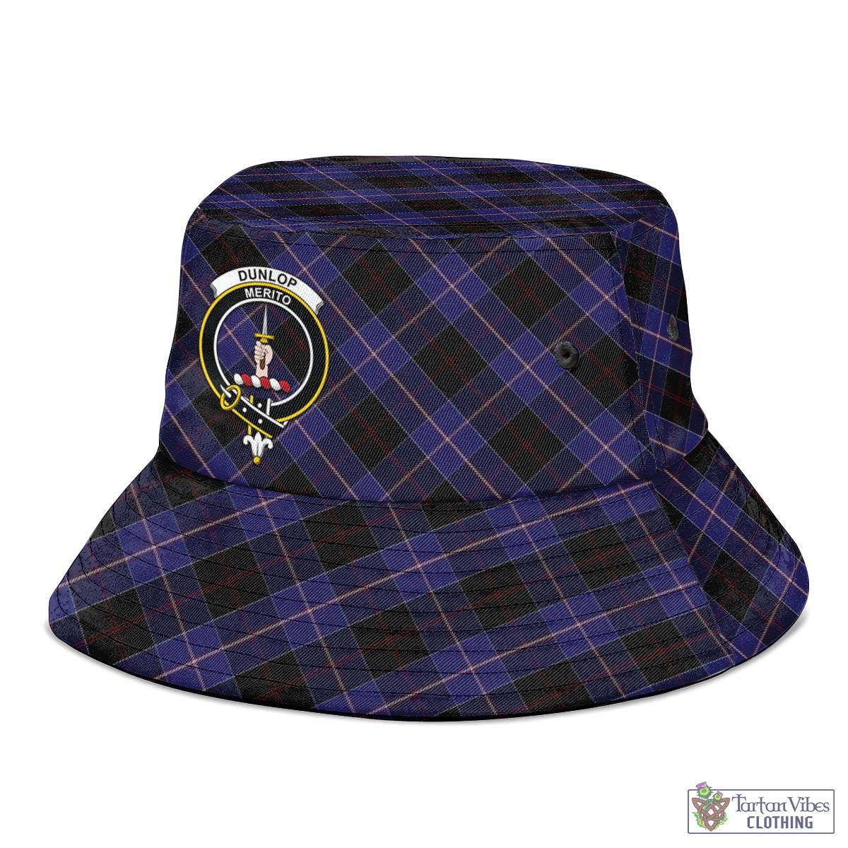 Tartan Vibes Clothing Dunlop Tartan Bucket Hat with Family Crest