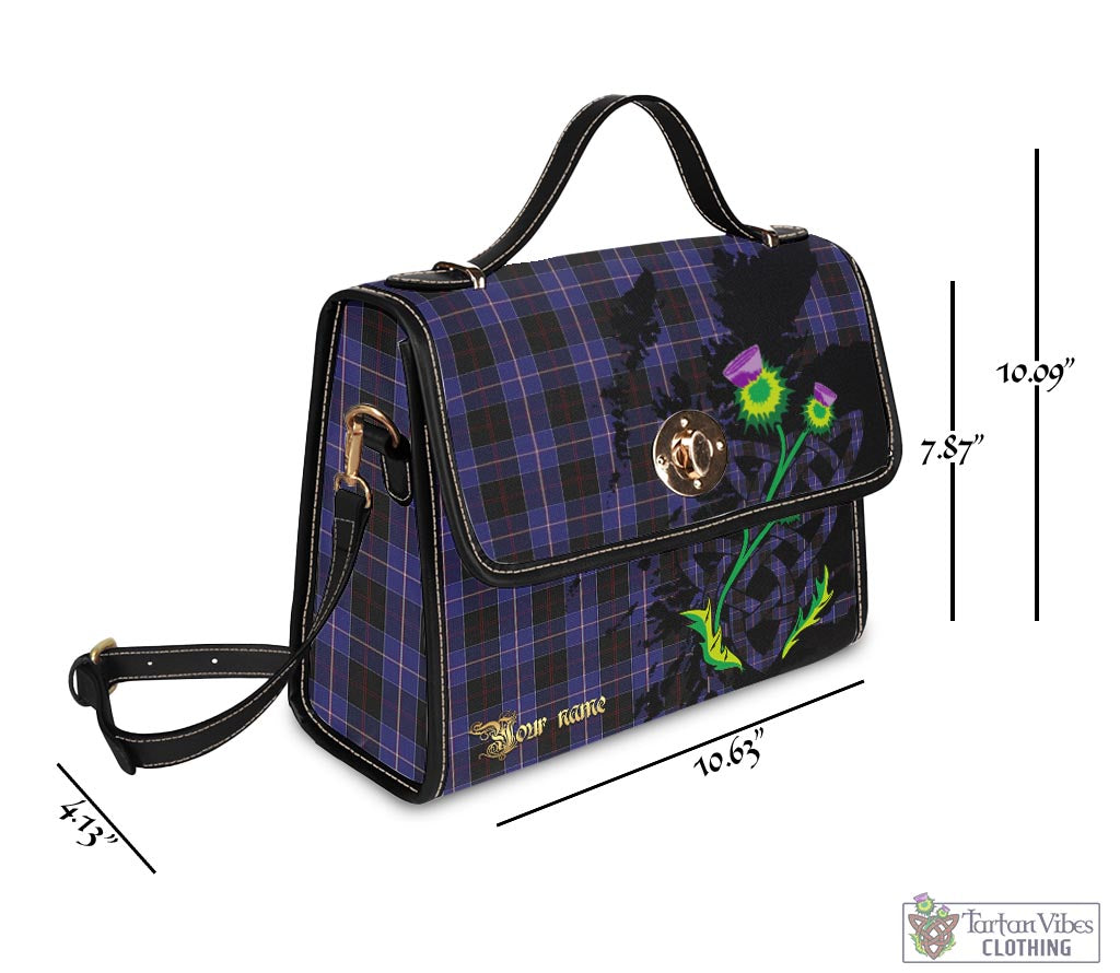 Tartan Vibes Clothing Dunlop Tartan Waterproof Canvas Bag with Scotland Map and Thistle Celtic Accents