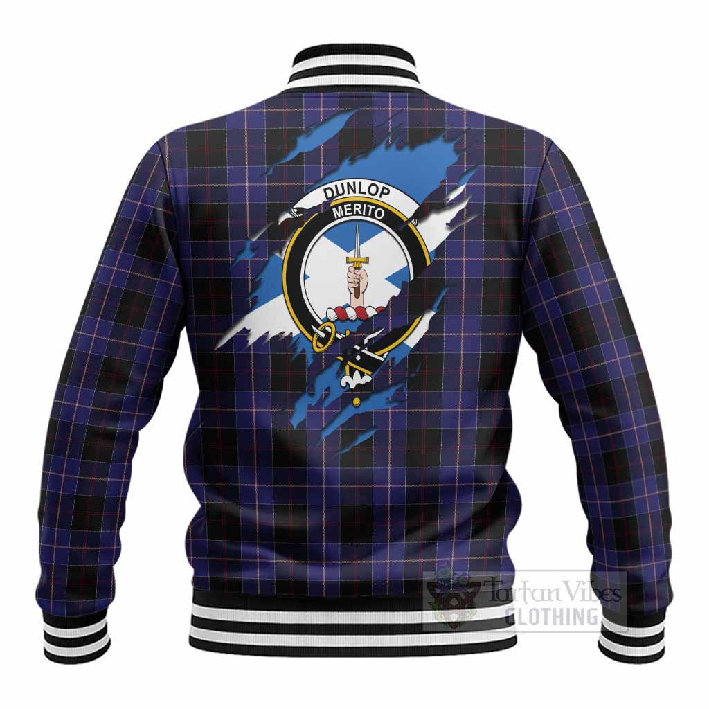 Dunlop Clan Crest In Me Tartan Baseball Jacket Scotland Flag Style