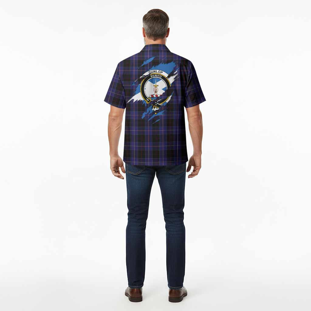 Dunlop Clan Crest In Me Tartan Hawaiian Shirt Scotland Flag Style