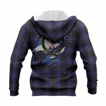 Dunlop Clan Crest In Me Tartan Knitted Hoodie Scotland Flag Style