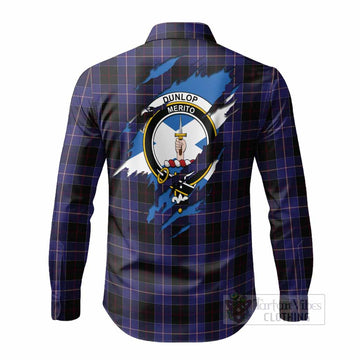 Dunlop Clan Crest In Me Tartan Long Sleeve Button Shirts Scotland Flag Style