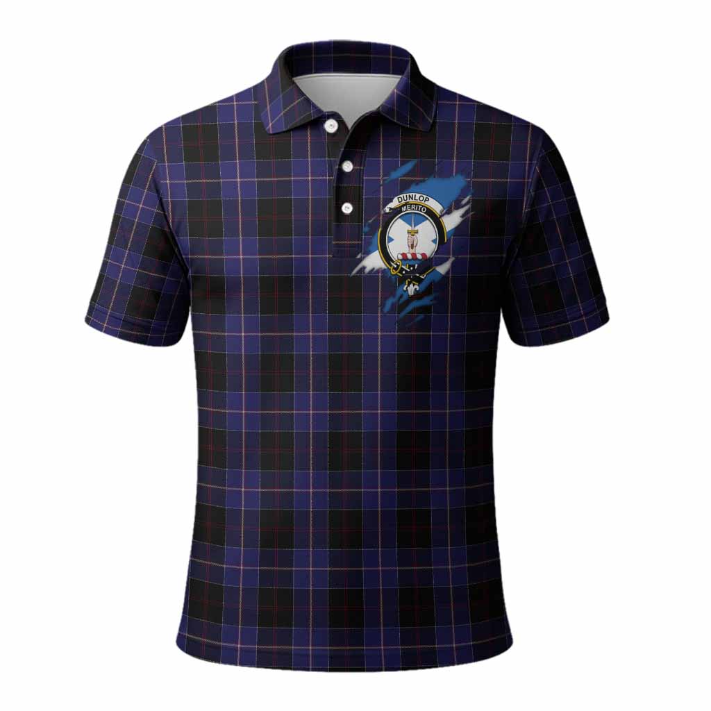 Dunlop Clan Crest In Me Tartan Polo Shirt Scotland Flag Style