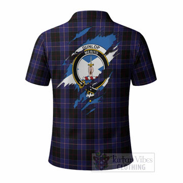 Dunlop Clan Crest In Me Tartan Polo Shirt Scotland Flag Style