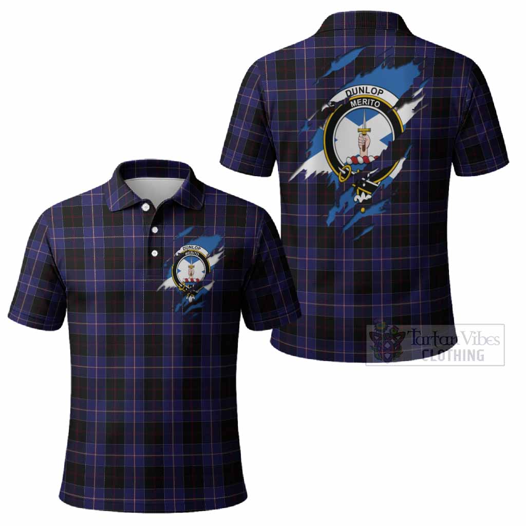 Dunlop Clan Crest In Me Tartan Polo Shirt Scotland Flag Style