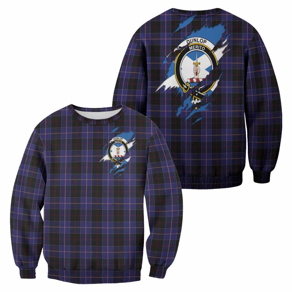 Dunlop Clan Crest In Me Tartan Sweatshirt Scotland Flag Style