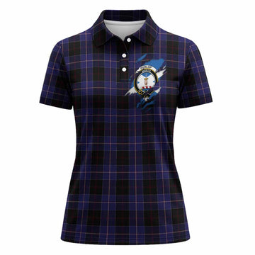 Dunlop Clan Crest In Me Tartan Women Polo Shirt Scotland Flag Style